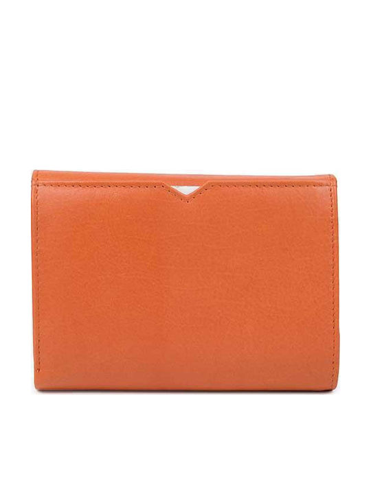 Small Leather Women's Wallet Classic Orange