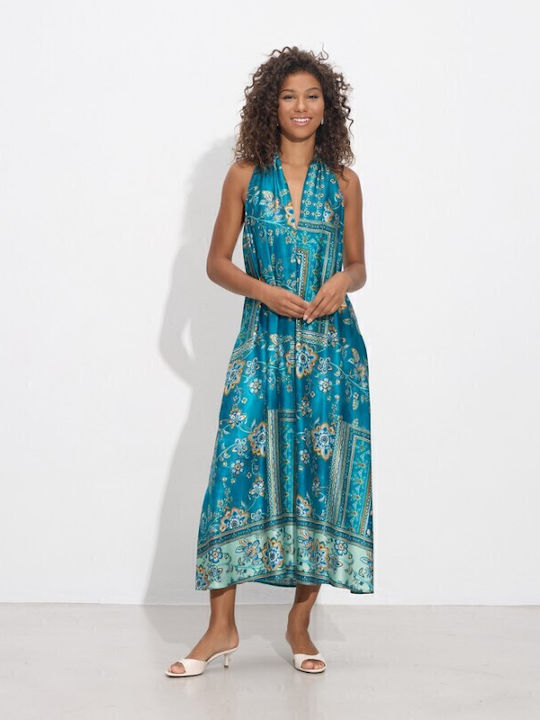 Summer Midi Dress Petrol Blue