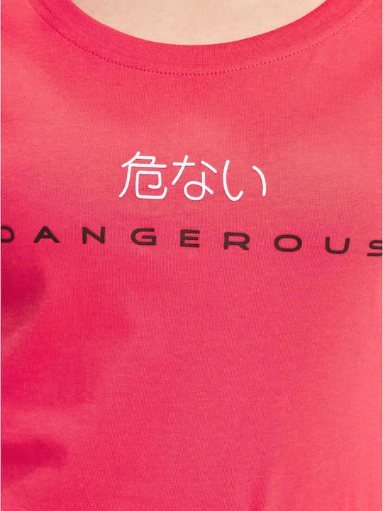 Γυναικείο T-shirt Pink/white