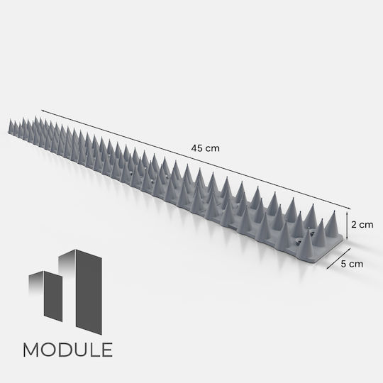 Module Set 12 Repellent Spikes Birds / Cats / Rodents 684gr 0.45x0.05m