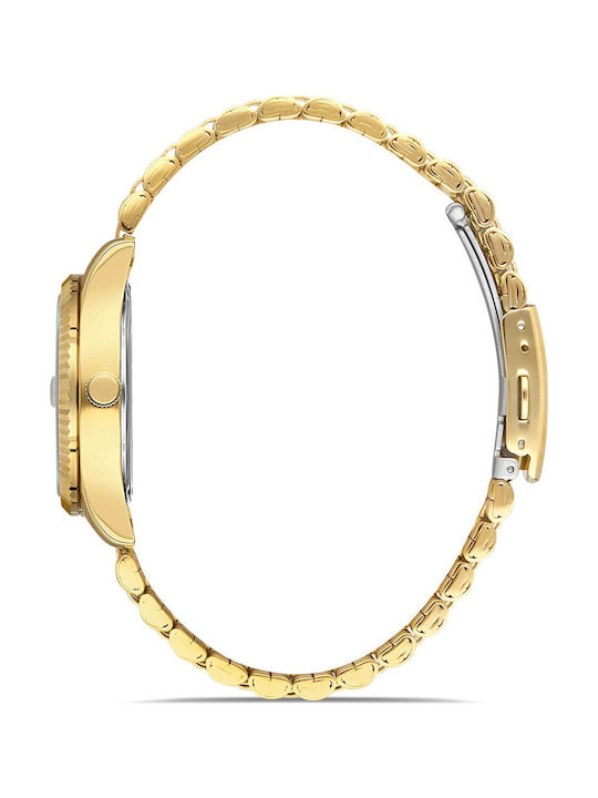 Ferro Men's Watch Battery with Gold Metal Bracelet