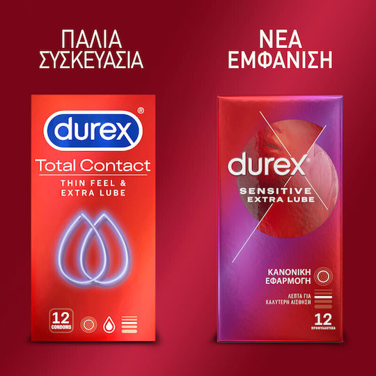 Durex Προφυλακτικά Sensitive Extra Lube 12τμχ 56mm