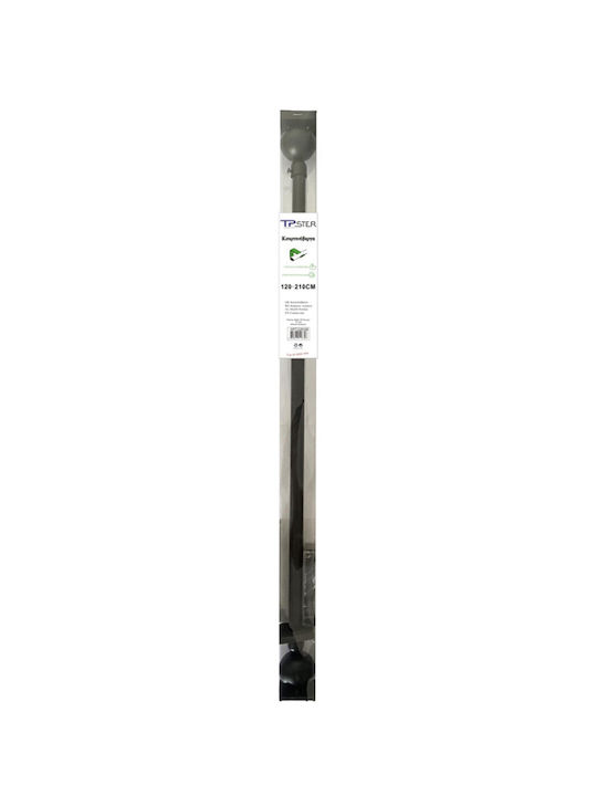 Tpster Metallisch Vorhangstange Einfach Φ16mm 70cm Black