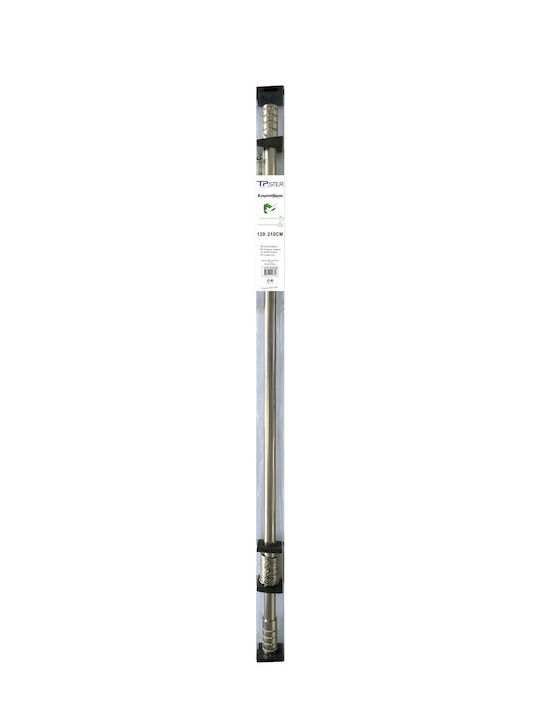 Tpster Metallisch Vorhangstange Einfach Φ25mm 120cm Silver