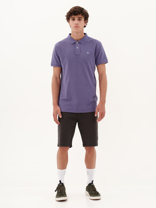 Polo Short Sleeve Purple Blouse