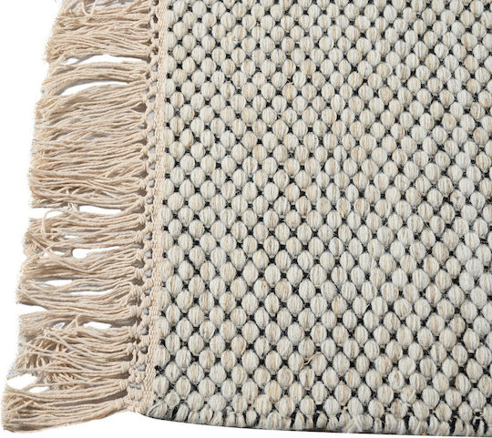 Balsan Handgefertigt Teppich Rechteckig Wolle Cream Black