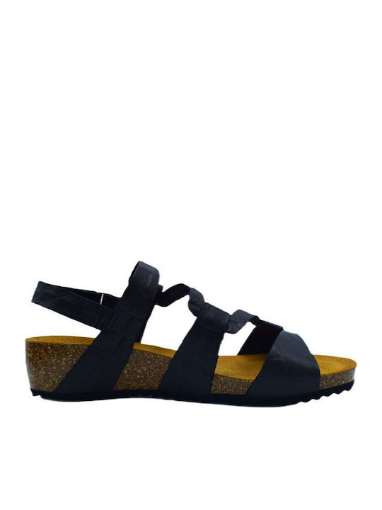 Anatomic Women's Leather Ankle Strap Platforms Black