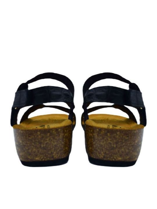 Anatomic Women's Leather Ankle Strap Platforms Black