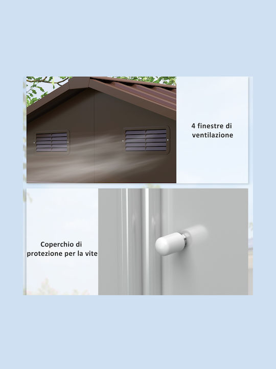 Depozit Metalic De Grădină Galvanizat Rezistent La Vânt L2.36xLățime1.96xÎnălțime2.08m
