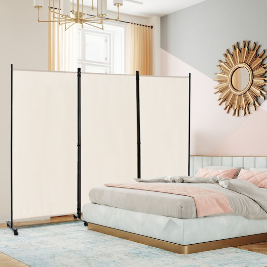 Costway Διακοσμητικό Παραβάν Μεταλλικό 262x180cm