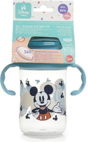 Thermobaby Mickey Mouse Full Smiles Baby Sippy Cup Plastic with Handles Multicolour 360ml