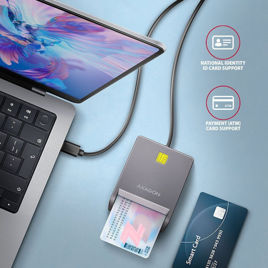 Axagon Cititor Card Type-C pentru SmartCard