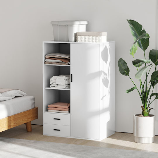 Doppeltür Kleiderschrank Weiß 80x50x124cm