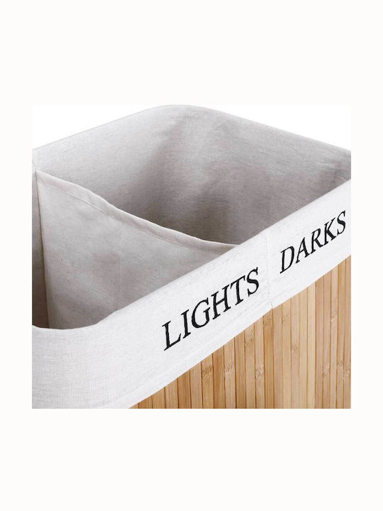 Bakaji Laundry Basket Bamboo Collapsible 100lt with Cap 52x32x63cm