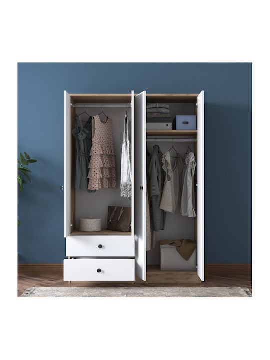 Vier Türen Kleiderschrank Walnut White 120x42.5x170cm