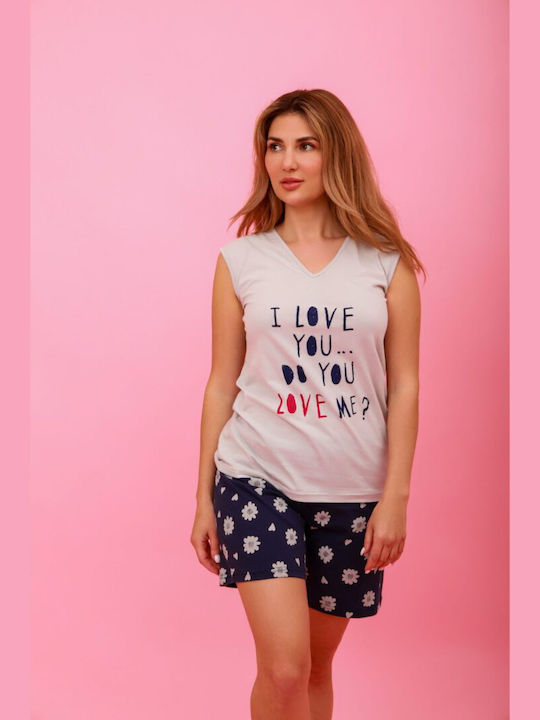 Happy Family Summer Women's Pyjama Top Grey - Light Grey