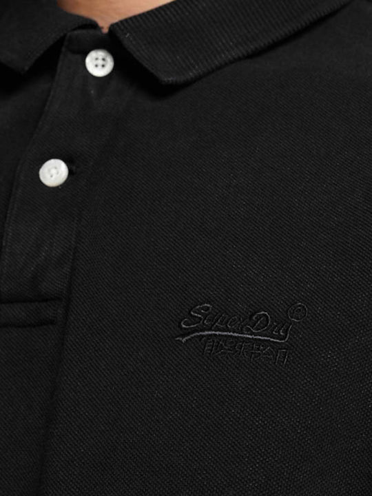 Polo Kurzarm Bluse Dunkelgrau