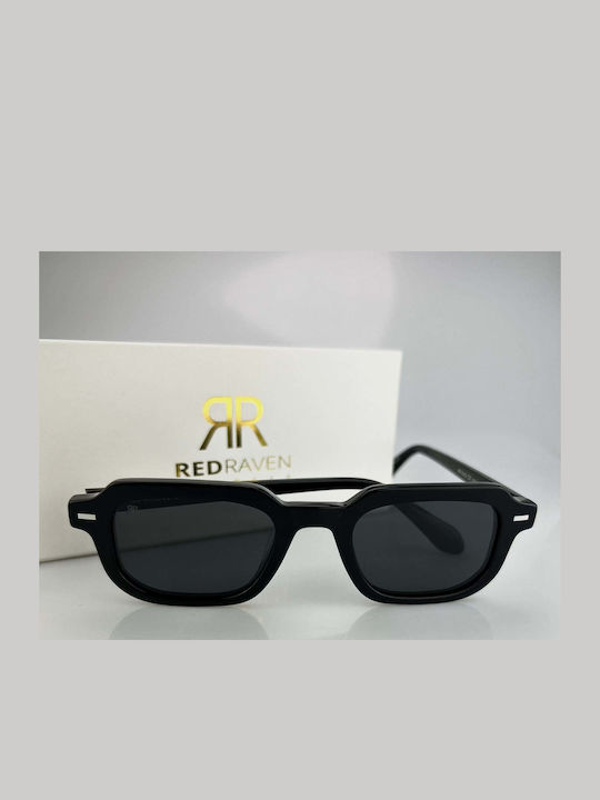 Red Raven Unisex Γυαλιά Ηλίου με Μαύρο Κοκκάλινο Σκελετό και Μαύρο Φακό 47577590759758