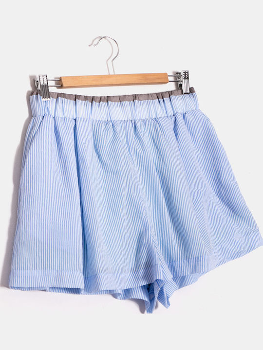Ψηλόμεσο Shorts Lumina Ριγέ Γαλάζιο Γαλάζιο