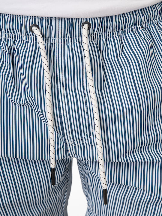 Men's Swimwear Shorts Blue-White Striped