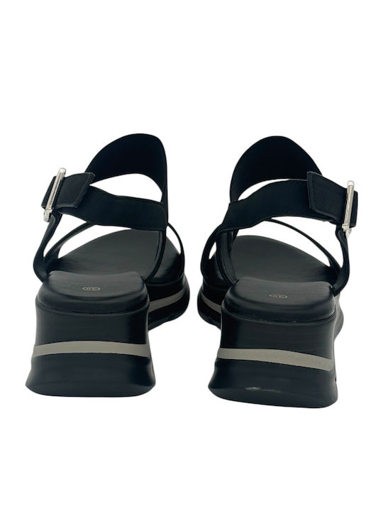 Women's Flat Sandals Anatomic Flatforms in Black Color