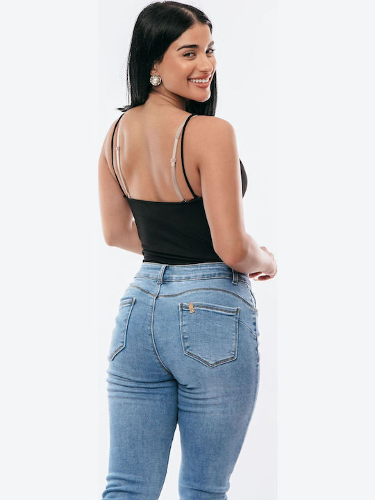 Damen-Bodysuit Drapé Schwarz Einheitsgröße