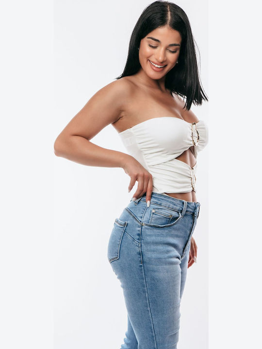 Bodysuit Gold Ring White One Size