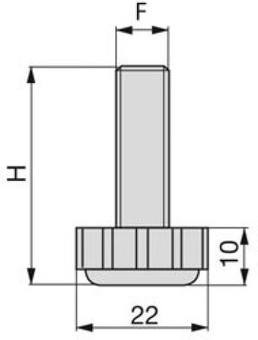 Emuca Metallic Furniture Leg with Regulator Suitable for Cupboard / Wardrobe 1x3.9cm Silver