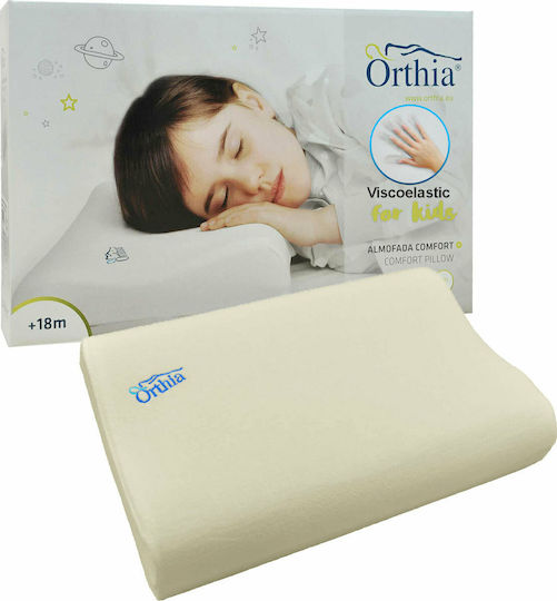Orthia Baby- und Kinderkissen Schlaf Comfort Softfeel Viscoelastisch Beiges 25x38cm