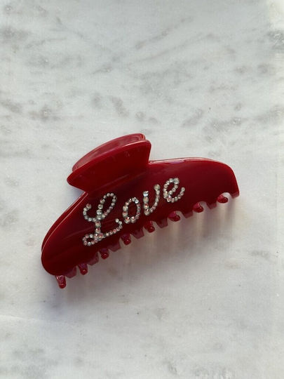 Hey Beauty Big Crystal Self Love In Glossy Red Κόκκινο Κλάμερ