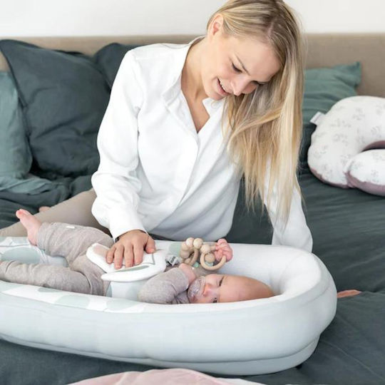 Doomoo Pernă pentru bebeluși în formă de cuib Cocoon Aqua Green