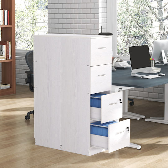 Kabinett Büro mit Schloss White 40x42x130.8cm