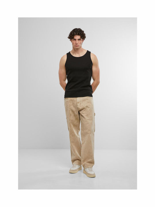 Ανδρικό Παντελόνι Τζιν με Loose Straight Εφαρμογή Sand