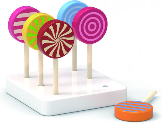 Комплект от 6 играчки лизалки Viga Toys от дърво, многоцветни