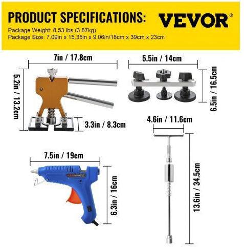 Vevor for Car Dents Black 89pcs