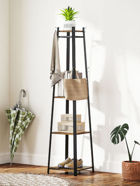 HomCom Καλόγερος Μεταλλικός Καφέ / Μαύρος 34x34x170cm