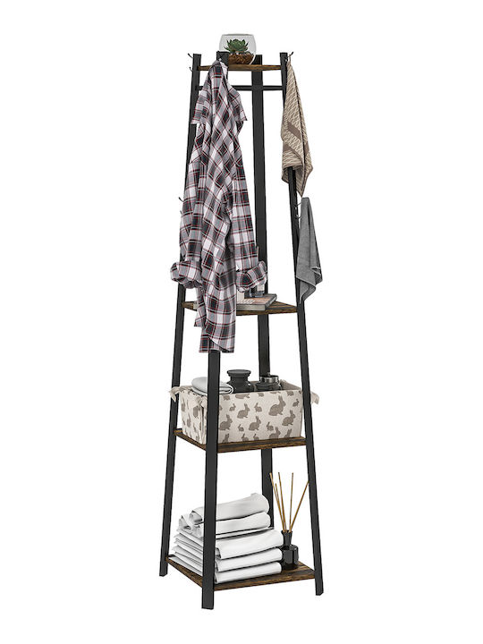 HomCom Καλόγερος Μεταλλικός Καφέ / Μαύρος 34x34x170cm