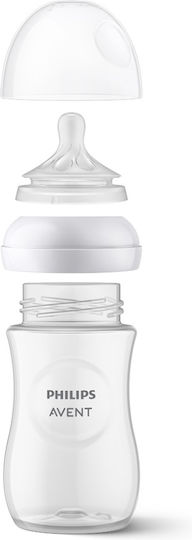 Philips Plastic Baby Bottle Natural Response Anti-Colic with Silicone Teat for 3-6 Months Transparent 260ml 3 Pieces