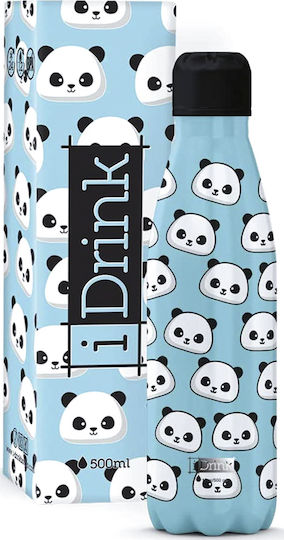 I-Total iDrink Graphics Μπουκάλι Θερμός Ανοξείδωτο BPA Free 500ml Γαλάζιο