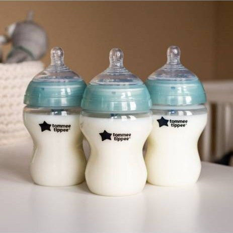 Tommee Tippee Plastic Baby Bottle Set Advanced Anti-Colic with Silicone Nipple for 0+, 0+ m, months 260ml 3pcs