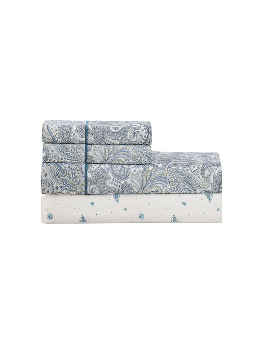 Liolios Home Σετ Σεντόνια Υπέρδιπλα 245x270εκ. Μπλε (4τμχ)