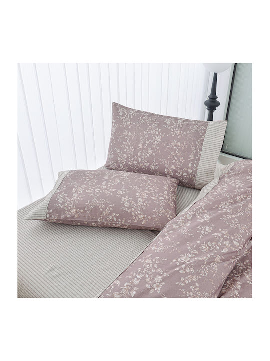 Liolios Home Σετ Σεντόνια Υπέρδιπλα 245x270εκ. Μωβ (4τμχ)