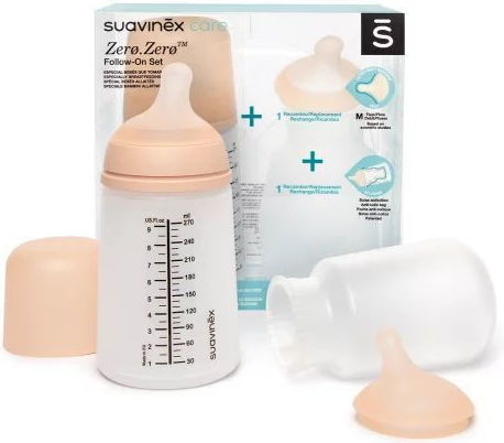 Suavinex Plastic Baby Bottle Zero Zero Anti-Colic with Silicone Nipple for 0+, 0+ m, months 180ml