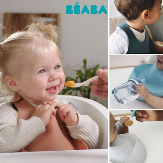 Beaba Babici Pentru Bebeluşi Impermeabilă Din Silicon Cu Buton Şi Buzunar Terracota
