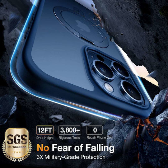Torras Ostand Back Cover Silicone Navy Blue (iPhone 15 Pro Max)