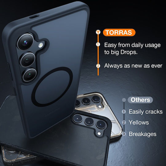 Torras Guardian Magnetic Umschlag Rückseite Silikon Schwarz (Galaxy S24+)