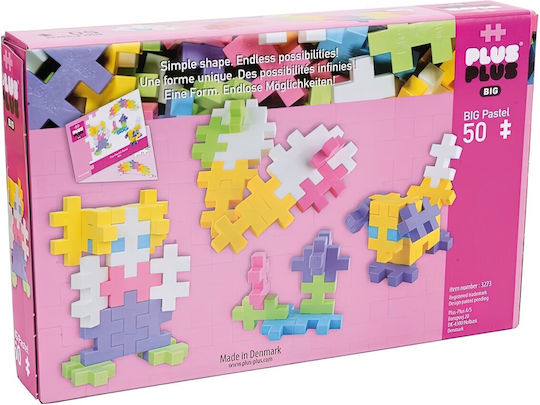Plus Plus Blocks Big Pastel Mix for 1-6 years Years 50pcs