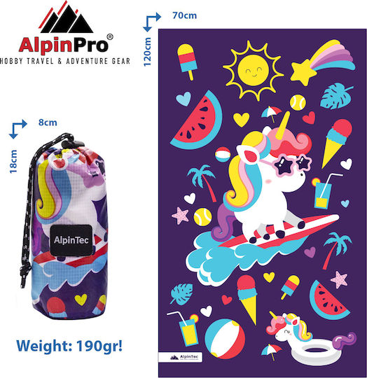 AlpinPro Dryfast Shapes Microfiber Towels Body in Purple Case