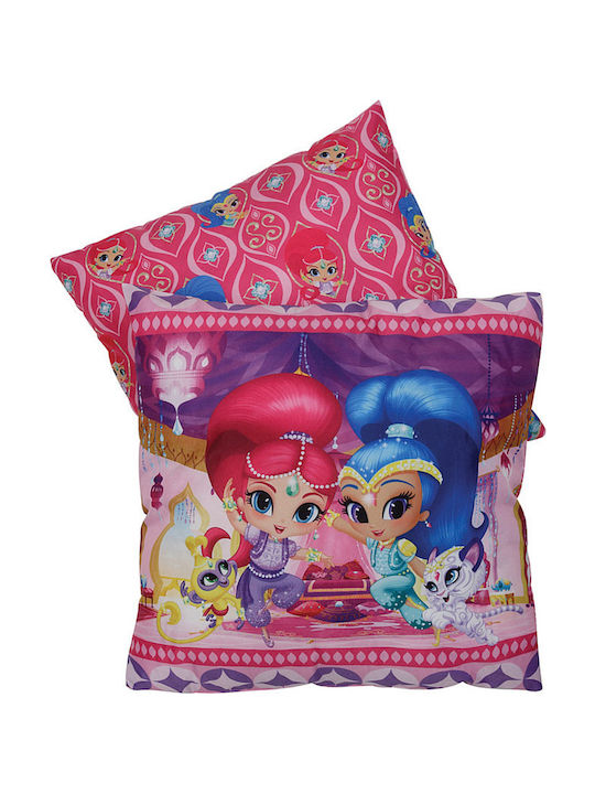 Das Home Παιδικό Διακοσμητικό Μαξιλάρι Shimmer & Shine Φούξια 40x40εκ.
