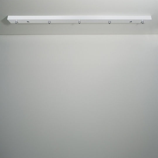 Ceiling Rosette 5 Sockets Rectangular 170cm Zafferano Lgr0045 Gray